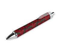 BHHJKK Black Pens Ballpoint Pen Ball Point Pen Smooth Writing Gel Pens Retractable 0.5 Fine Point for School Office Red Roses Vintage Floral Pattern 4 PCS