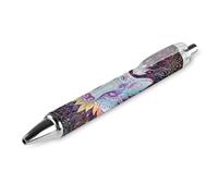 BHHJKK Black Pens Ballpoint Pen Ball Point Pen Smooth Writing Gel Pens Retractable 0.5 Fine Point for School Office Fox Galaxy Ethnic Pattern 2 PCS