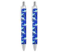 BHHJKK Black Pens Ballpoint Pen Ball Point Pen Smooth Writing Gel Pens Retractable 0.5 Fine Point for School Office Fun Shark Pattern 1 PCS