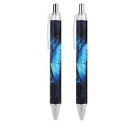 BHHJKK Black Pens Ballpoint Pen Ball Point Pen Smooth Writing Gel Pens Retractable 0.5 Fine Point for School Office Blue Butterfly Starry Sky Pattern 1 PCS