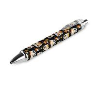 BHHJKK Black Pens Ballpoint Pen Ball Point Pen Smooth Writing Gel Pens Retractable 0.5 Fine Point for School Office Cat Skull Mexico Pattern 4 PCS