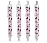 BHHJKK Black Pens Ballpoint Pen Ball Point Pen Smooth Writing Gel Pens Retractable 0.5 Fine Point for School Office Unicorn Pattern 2 PCS