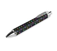 BHHJKK Black Pens Ballpoint Pen Ball Point Pen Smooth Writing Gel Pens Retractable 0.5 Fine Point for School Office Colorful Doodle Paw Print Pattern 4 PCS