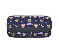 BHHJKK Cartoon Owl Pattern Pencil Case Large Capacity Pencil Box Pouch Cute Stationary for Women Men Adult