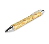 BHHJKK Cheese Slices Ballpoint Pen Patterned Retractable Black Round Barrel Fine Point Pens 0.5mm 1/2/4 Pcs