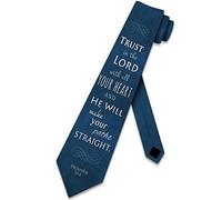 BHHJKK Christian Ties Mens Religious Necktie Proverbs 3:5-6 Tie