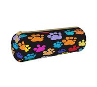 BHHJKK Colorful Dog Paw Print Pencil Case Holder Cute Animal Paw Print Zipper Pen Pouch Bag Stationery Cosmetic Organizer Bag for Office School College Work