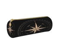 BHHJKK Compass Rose Pencil Case Holder Artwork Black Zipper Pen Pouch Bag Stationery Cosmetic Organizer Bag for Office School College Work