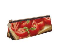 BHHJKK Cow Print Patterns Pen Case Small Pencil Bag Triangle Pu Leather Pen Pouch Pen Bag Storage Bag with Zipper