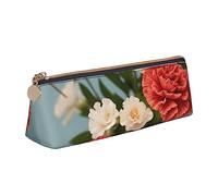 BHHJKK Cow Print Patterns Pen Case Small Pencil Bag Triangle Pu Leather Pen Pouch Pen Bag Storage Bag with Zipper