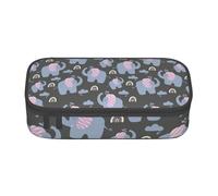 BHHJKK Cute Cartoon Elephant Pattern Pencil Case Big Capacity Pencil Pouch Makeup Bag Office Supplies Stationery Pencil Box with Zipper