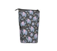 BHHJKK Cute Cartoon Elephant Pattern Standing Pencil Case Telescopic Pencil Holder Pouch Cosmetics Bags Desk Stationery Organizer Box for Office Supplies