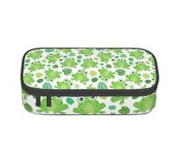 BHHJKK Cute Cartoon Frog Pattern Pencil Case Big Capacity Pencil Pouch Makeup Bag Office Supplies Stationery Pencil Box with Zipper