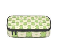 BHHJKK Cute Cartoon Frog Pattern Pencil Case Big Capacity Pencil Pouch Makeup Bag Office Supplies Stationery Pencil Box with Zipper