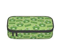 BHHJKK Cute Cartoon Frog Pattern Pencil Case Large Capacity Pencil Box Pouch Cute Stationary for Women Men Adult