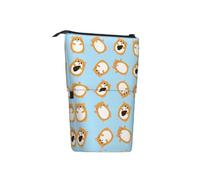 BHHJKK Cute Cartoon Guinea Pig Pattern Standing Pencil Case Telescopic Pencil Holder Pouch Cosmetics Bags Desk Stationery Organizer Box for Office Supplies