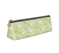 BHHJKK Cute Cartoon Sheep Pattern Triangle Pencil Case Leather Pen Pouch Cosmetics Bags Desk Stationery Organizer Box Holder for Office Women Men