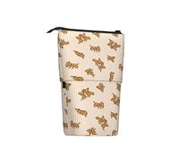 BHHJKK Cute Chihuahua Dog Pattern Standing Pencil Case Telescopic Pencil Holder Pouch Cosmetics Bags Desk Stationery Organizer Box for Office Supplies