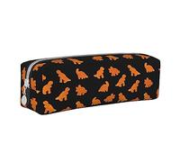 BHHJKK Cute Dinosaur Chicken Nuggets Pencil Case Holder Pouch with Zipper Leather Pen Pencil Bags Box Organizer Cosmetic Makeup Bag Storage Bag