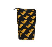 BHHJKK Cute Dinosaur Chicken Nuggets Standing Pencil Case Telescopic Pencil Holder Pouch Cosmetics Bags Desk Stationery Organizer Box for Office Supplies