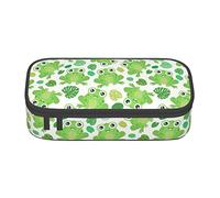 BHHJKK Cute Frog Cartoon Print Pencil Case Large Capacity Pencil Box Pouch Cute Stationary for Women Men Adult