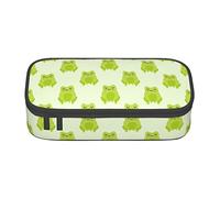 BHHJKK Cute Frog Cartoon Print Pencil Case Large Capacity Pencil Box Pouch Cute Stationary for Women Men Adult