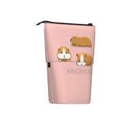 BHHJKK Cute Guinea Pig Pattern Standing Pencil Case Telescopic Pencil Holder Pouch Cosmetics Bags Desk Stationery Organizer Box for Office Supplies