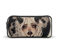 BHHJKK Devilish Woman Evil Gothic Pencil Case Funny Pencil Bag High Capacity Storage Pouch Portable Pen Organizer