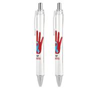 BHHJKK Diabetes Awareness Month Blue Ribbon Ballpoint Pens Fine Point (0.5mm) Retractable Smooth Writing Pens Black Ink Gel Pens 2 PCS