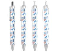 BHHJKK Diabetes Awareness Month Blue Ribbon Retractable Ballpoint Pen Writing Ballpoint Black Ink Ball Pens Gifts for Students Office Stationery Supplies