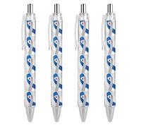 BHHJKK Diabetes Awareness Month Blue Ribbon Retractable Ballpoint Pen Writing Ballpoint Black Ink Ball Pens Gifts for Students Office Stationery Supplies
