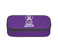 BHHJKK Domestic Violence Awareness Month Purple Ribbon Pencil Case Large Capacity Pencil Box Pouch Cute Stationary for Women Men Adult