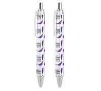 BHHJKK Epilepsy Awareness Month Purple Ribbon Retractable Ballpoint Pen Writing Ballpoint Black Ink Ball Pens Gifts for Students Office Stationery Supplies