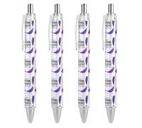 BHHJKK Epilepsy Awareness Month Purple Ribbon Retractable Ballpoint Pen Writing Ballpoint Black Ink Ball Pens Gifts for Students Office Stationery Supplies