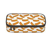 BHHJKK Funny Hot Dog Lover Pattern Pencil Case Large Capacity Pencil Box Pouch Cute Stationary for Women Men Adult