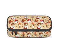 BHHJKK Guinea Pig Mushrooms Leaf Pencil Case Large Capacity Pencil Box Pouch Cute Stationary for Women Men Adult