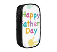 BHHJKK Hand and Happy Fathers Day Pencase Large Capacity and Sturdy,Office Pencil Case,Foldable Pencil Case with Zippered Compartment and Handle