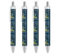 BHHJKK Happy Chanukah Holiday Ballpoint Pens Fine Point (0.5mm) Retractable Smooth Writing Pens Black Ink Gel Pens 4 PCS