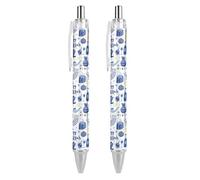 BHHJKK Happy Chanukah Holiday Ballpoint Pens Fine Point (0.5mm) Retractable Smooth Writing Pens Black Ink Gel Pens 2 PCS