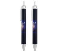 BHHJKK Happy Chanukah Holiday Ballpoint Pens Fine Point (0.5mm) Retractable Smooth Writing Pens Black Ink Gel Pens 2 PCS