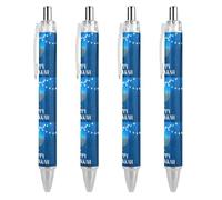BHHJKK Happy Chanukah Holiday Retractable Ballpoint Pen Writing Ballpoint Black Ink Ball Pens Gifts for Students Office Stationery Supplies