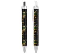 BHHJKK Happy Kwanzaa African Heritage Holiday Retractable Ballpoint Pen Writing Ballpoint Black Ink Ball Pens Gifts for Students Office Stationery Supplies