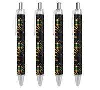 BHHJKK Happy Kwanzaa African Heritage Holiday Retractable Ballpoint Pen Writing Ballpoint Black Ink Ball Pens Gifts for Students Office Stationery Supplies