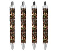 BHHJKK Happy Kwanzaa Retractable Ballpoint Pen Writing Ballpoint Black Ink Ball Pens Gifts for Students Office Stationery Supplies