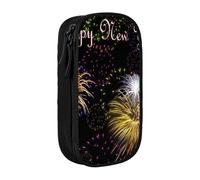 BHHJKK Happy New Year Pencase Large Capacity and Sturdy,Office Pencil Case,Foldable Pencil Case with Zippered Compartment and Handle