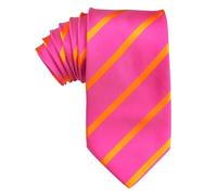 BHHJKK Hot Pink with Orange Diagonal Tie Casual Ties for Men - Perfect Neck Tie for Groomsmen Wedding Ties or Formal Occasions
