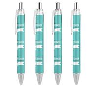 BHHJKK I Wear White Lung Cancer Awareness Month Retractable Ballpoint Pen Writing Ballpoint Black Ink Ball Pens Gifts for Students Office Stationery Supplies