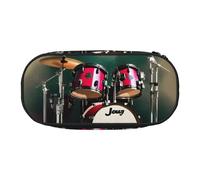 BHHJKK Jazz Drum Print Pens Pencil Case Nylon Pencil Bag with Zipper for Makeup Brush Office Men Women Adult