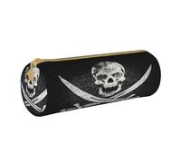 BHHJKK Jolly Roger Pirate Skull Pencil Case Holder Grunge Skeleton Zipper Pen Pouch Bag Stationery Cosmetic Organizer Bag for Office School College Work