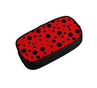 BHHJKK Ladybug Black and Red Polka Dot Pencil Box Case for Pen Holders Office Supplies Big Capacity Large